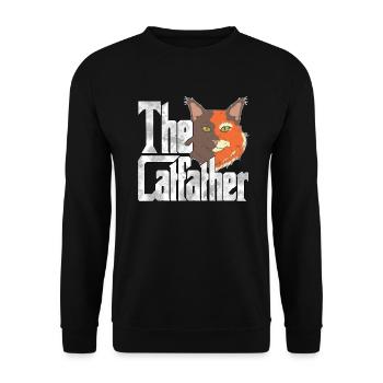 Cat Dad The Catfather Crazy Cat Father Kitty Daddy - Unisex Sweatshirt - black - Front - Alina (178cm) & Michal (187cm)