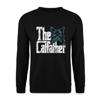 Cat Dad The Catfather Crazy Cat Father Kitty Daddy - Sweat-shirt Unisexe - noir - Devant - Alina (178cm) & Michal (187cm)
