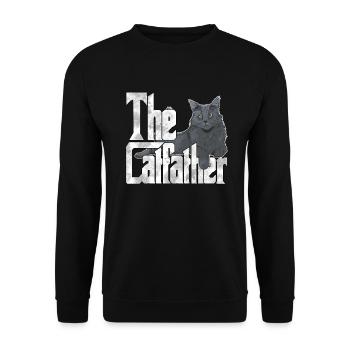 Cat Dad The Catfather Crazy Cat Father Kitty Daddy - Sweat-shirt Unisexe - noir - Devant - Alina (178cm) & Michal (187cm)