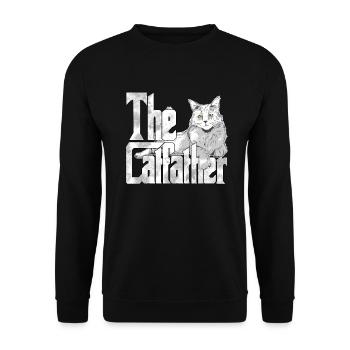 Cat Dad The Catfather Crazy Cat Father Kitty Daddy - Sweat-shirt Unisexe - noir - Devant - Alina (178cm) & Michal (187cm)