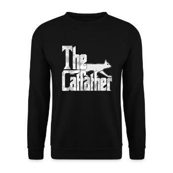 Cat Dad The Catfather Crazy Cat Father Kitty Daddy - Sweat-shirt Unisexe - noir - Devant - Alina (178cm) & Michal (187cm)