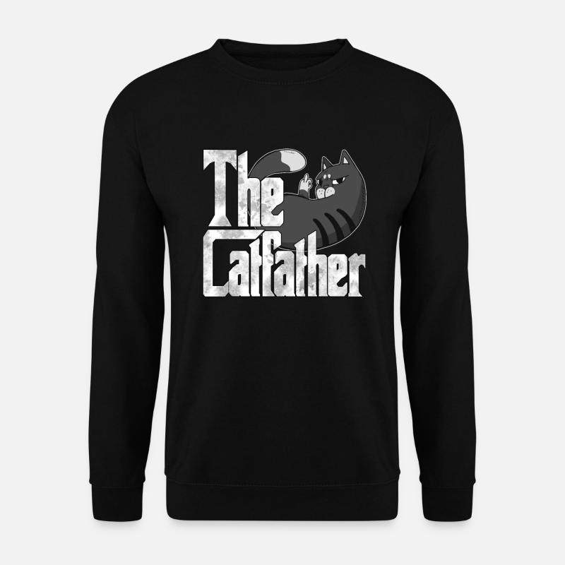 Cat Dad The Catfather Crazy Cat Father Kitty Daddy - Unisex Pullover - Schwarz