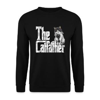 Cat Dad The Catfather Crazy Cat Father Kitty Daddy - Sweat-shirt Unisexe - noir - Devant - Alina (178cm) & Michal (187cm)