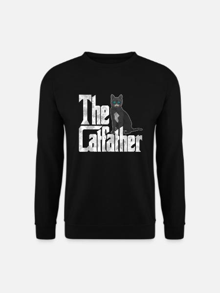 Cat Dad The Catfather Crazy Cat Father Kitty Daddy - Unisex sweater - sort