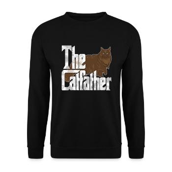 Cat Dad The Catfather Crazy Cat Father Kitty Daddy - Sweat-shirt Unisexe - noir - Devant - Alina (178cm) & Michal (187cm)