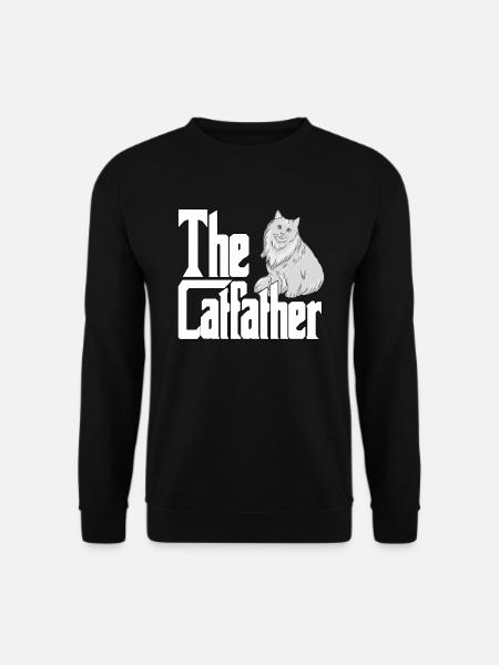 Cat Dad The Catfather Crazy Cat Father Kitty Daddy - Unisex Pullover - Schwarz