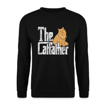 Cat Dad The Catfather Crazy Cat Father Kitty Daddy - Sweat-shirt Unisexe - noir - Devant - Alina (178cm) & Michal (187cm)