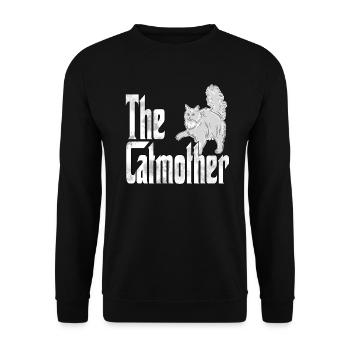 Chat Maman La Catmère Chat Folle Chat Mère Kitty Maman - Sweat-shirt Unisexe - noir - Devant - Alina (178cm) & Michal (187cm)