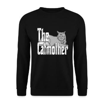 Chat Maman La Catmère Chat Folle Chat Mère Kitty Maman - Sweat-shirt Unisexe - noir - Devant - Alina (178cm) & Michal (187cm)