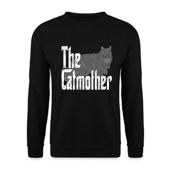 Chat Maman La Catmère Chat Folle Chat Mère Kitty Maman - Sweat-shirt Unisexe - noir - Devant - Alina (178cm) & Michal (187cm)
