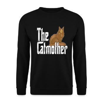 Chat Maman La Catmère Chat Folle Chat Mère Kitty Maman - Sweat-shirt Unisexe - noir - Devant - Alina (178cm) & Michal (187cm)