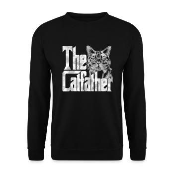 Cat Dad The Catfather Crazy Cat Father Kitty Daddy - Sweat-shirt Unisexe - noir - Devant - Alina (178cm) & Michal (187cm)
