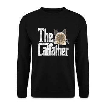 Cat Dad The Catfather Crazy Cat Father Kitty Daddy - Sweat-shirt Unisexe - noir - Devant - Alina (178cm) & Michal (187cm)