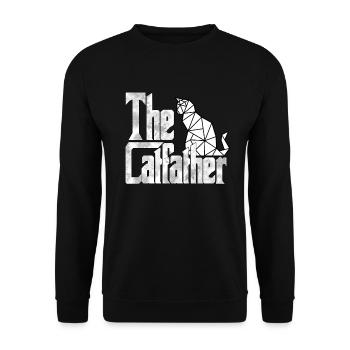Cat Dad The Catfather Crazy Cat Father Kitty Daddy - Sweat-shirt Unisexe - noir - Devant - Alina (178cm) & Michal (187cm)