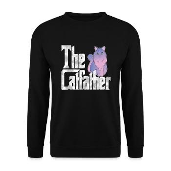 Cat Dad The Catfather Crazy Cat Father Kitty Daddy - Sweat-shirt Unisexe - noir - Devant - Alina (178cm) & Michal (187cm)