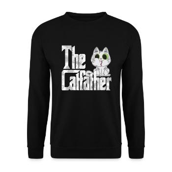 Cat Dad The Catfather Crazy Cat Father Kitty Daddy - Sweat-shirt Unisexe - noir - Devant - Alina (178cm) & Michal (187cm)