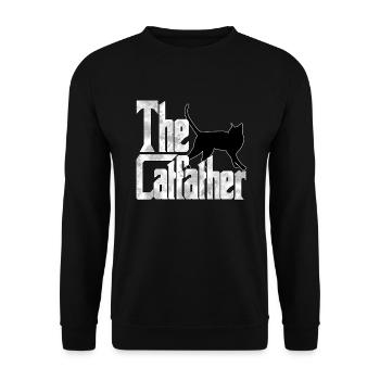Cat Dad The Catfather Crazy Cat Father Kitty Daddy - Sweat-shirt Unisexe - noir - Devant - Alina (178cm) & Michal (187cm)