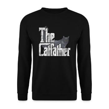 Cat Dad The Catfather Crazy Cat Father Kitty Daddy - Sweat-shirt Unisexe - noir - Devant - Alina (178cm) & Michal (187cm)