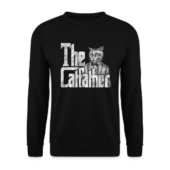 Cat Dad The Catfather Crazy Cat Father Kitty Daddy - Sweat-shirt Unisexe - noir - Devant - Alina (178cm) & Michal (187cm)