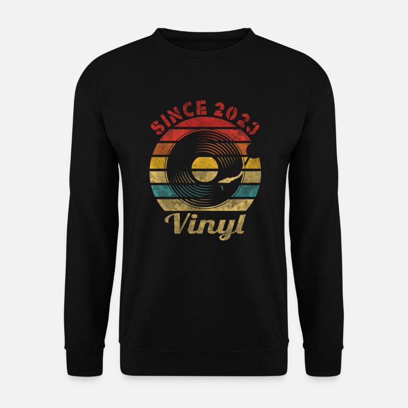 Since 2023 Vinyl Retro Record Vintage Music - Unisex Pullover - Schwarz