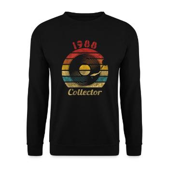 1988 Vinyl Retro Vintage Music - Unisex Pullover - Schwarz - Vorne - Alina (178cm) & Michal (187cm)