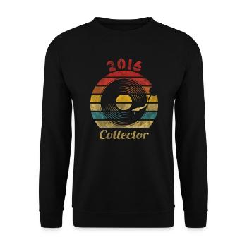 2016 Vinyl Retro Record Vintage Music - Unisex Pullover - Schwarz - Vorne - Alina (178cm) & Michal (187cm)