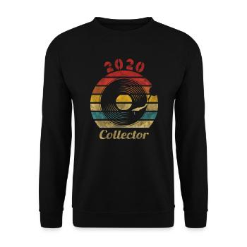 2020 Vinyle Rétro Record Musique Vintage - Sweat-shirt Unisexe - noir - Devant - Alina (178cm) & Michal (187cm)