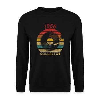 1956 Vinyle Rétro Vintage Music - Sweat-shirt Unisexe - noir - Devant - Alina (178cm) & Michal (187cm)