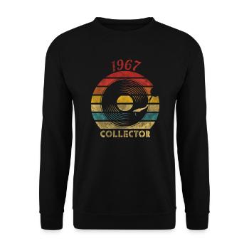 1967 Vinyl Retro Vintage Music - Unisex Pullover - Schwarz - Vorne - Alina (178cm) & Michal (187cm)