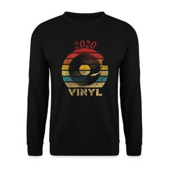 2020 Vinyle Rétro Record Musique Vintage - Sweat-shirt Unisexe - noir - Devant - Alina (178cm) & Michal (187cm)