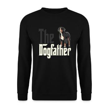 Chien de montagne suisse Papa Dogfather Chiens Papa Fa - Sweat-shirt Unisexe - noir - Devant - Alina (178cm) & Michal (187cm)