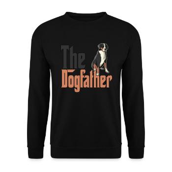 Chien de montagne suisse Papa Dogfather Chiens Papa Fa - Sweat-shirt Unisexe - noir - Devant - Alina (178cm) & Michal (187cm)