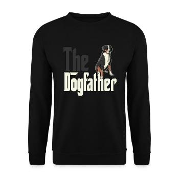 Chien de montagne suisse Papa Dogfather Chiens Papa Fa - Sweat-shirt Unisexe - noir - Devant - Alina (178cm) & Michal (187cm)