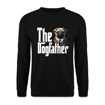 Pug Dog Dad Dogfather Dogs Daddy Father Rottie - Unisex Pullover - Schwarz - Vorne - Alina (178cm) & Michal (187cm)