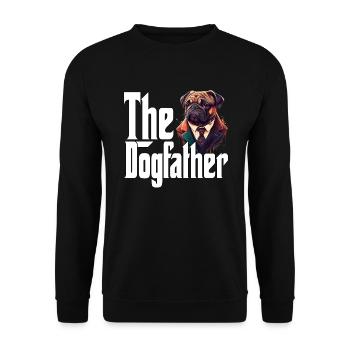 Pug Dog Dad Dogfather Dogs Daddy Father Rottie - Unisex Pullover - Schwarz - Vorne - Alina (178cm) & Michal (187cm)