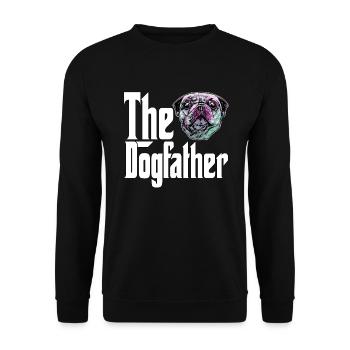 Pug Dog Dad Dogfather Dogs Daddy Father Rottie - Unisex Pullover - Schwarz - Vorne - Alina (178cm) & Michal (187cm)