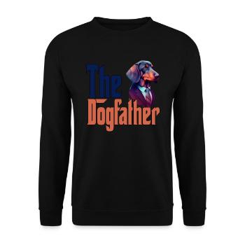 Teckel Chien Papa Dogpère Chiens Papa Père Rott - Sweat-shirt Unisexe - noir - Devant - Alina (178cm) & Michal (187cm)