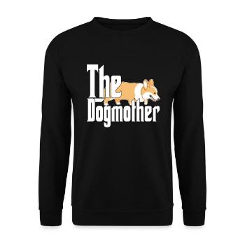 Corgi Dog Mom Dogmother Dogs Mommy - Unisex Pullover - Schwarz - Vorne - Alina (178cm) & Michal (187cm)