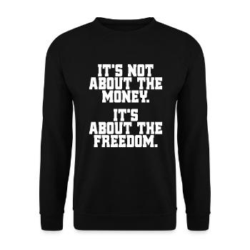 Unternehmer Freiheit Aktien ETF It's About Freedom - Unisex Pullover - Schwarz - Vorne - Alina (178cm) & Michal (187cm)