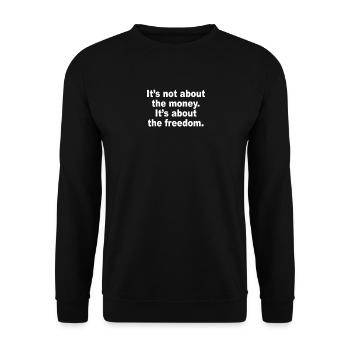 Unternehmer Freiheit Aktien ETF It's About Freedom - Unisex Pullover - Schwarz - Vorne - Alina (178cm) & Michal (187cm)