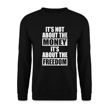 Unternehmer Freiheit Aktien ETF It's About Freedom - Unisex Pullover - Schwarz - Vorne - Alina (178cm) & Michal (187cm)