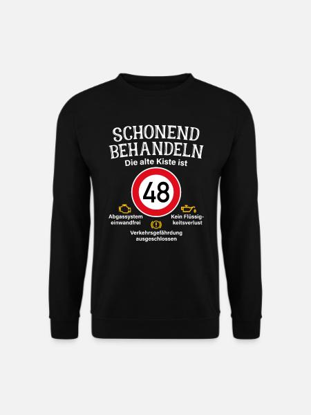 48. Geburtstag Schonend Behandeln 48 Alte Kiste 48 - Unisex Pullover - Schwarz