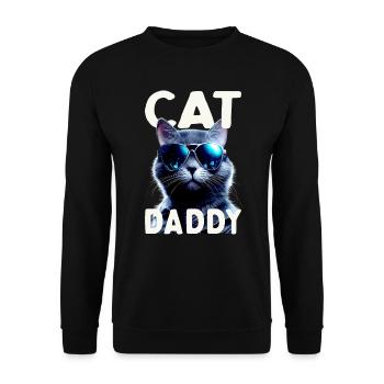 Cat Daddy Cats Father Cat Dad Dad Father's Day Cat - Unisex Sweatshirt - black - Front - Alina (178cm) & Michal (187cm)