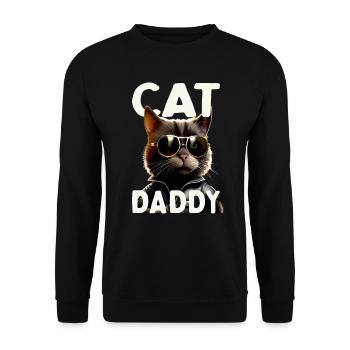 Cat Daddy Cats Father Cat Dad Dad Father's Day Cat - Unisex Sweatshirt - black - Front - Alina (178cm) & Michal (187cm)