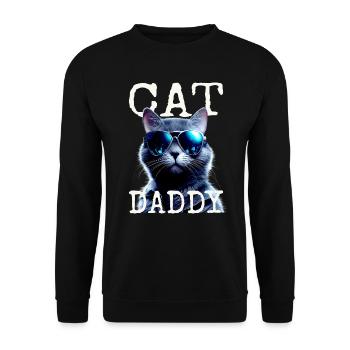 Cat Daddy Cats Father Cat Dad Dad Father's Day Cat - Unisex Sweatshirt - black - Front - Alina (178cm) & Michal (187cm)