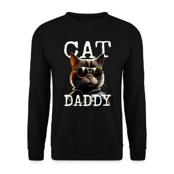 Cat Daddy Cats Father Cat Dad Dad Father's Day Cat - Unisex Sweatshirt - black - Front - Alina (178cm) & Michal (187cm)