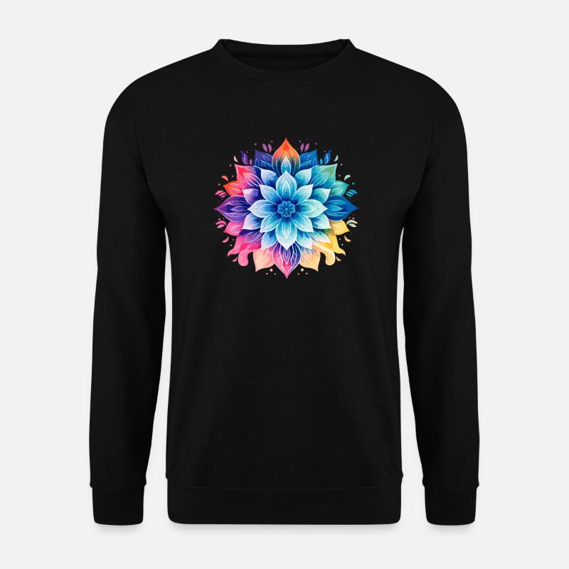 Buntes Blüten Design - Unisex Pullover - Schwarz