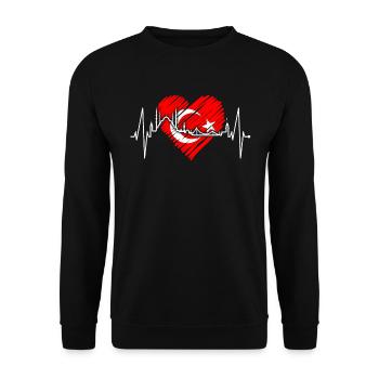 Istanbul Skyline Heartbeat Turquie J’aime Türkiye - Sweat-shirt Unisexe - noir - Devant - Alina (178cm) & Michal (187cm)