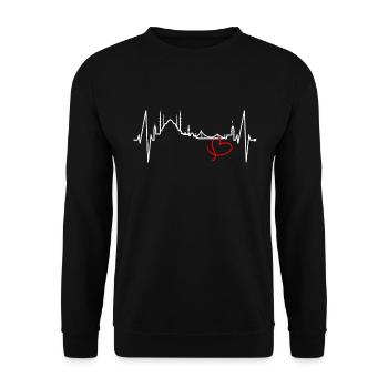 Istanbul Skyline Heartbeat Turquie J’aime Türkiye - Sweat-shirt Unisexe - noir - Devant - Alina (178cm) & Michal (187cm)