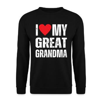 J’aime mon arrière-grand-mère - Sweat-shirt Unisexe - noir - Devant - Alina (178cm) & Michal (187cm)